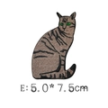 Brown tabby cat embroidered patch with green eyes, size 5.0 x 7.5 cm for DIY clothing - Tabby Cat Style (E)