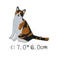 Calico cat embroidered patch for clothes and bags in white, orange and black colors - Calico Cat Style (C)