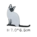 Siamese cat embroidery patch in white and black, 7.0 x 6.5cm decorative sew-on decal - Siamese Cat Style (B)