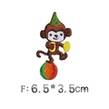 Toppa ricamata scimmia del circo per vestiti con vivace design di palla da circo - Stile Scimmia Acrobatica (F)