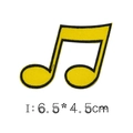 Yellow double eighth note music patch with black embroidery border for clothes and bags - Yellow Double Eighth Note Style (I)