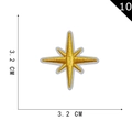 Golden octagonal star embroidery patch 3.2cm size with white border detail - Golden Octagonal Star (10)