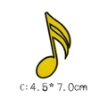 Yellow eighth note musical symbol embroidery patch with black edges, 4.5x7.0 cm size - Yellow Sixteenth Note Style (C)