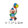 Embroidered circus clown patch for clothing DIY crafts, 7.0x3.5cm colorful applique - Cartoon Clown Style (B)