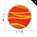 Orange and yellow wave pattern embroidered patch, style 3, size 4.3x4.2 cm - Orange Yellow Wavy Planet (3)