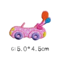 Pink convertible embroidery patch with colorful balloons, 5.0x4.5cm clothing accessory - Car with Balloons Style (G)