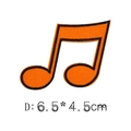 Orange music note embroidery patch with black edges for clothing and bags 6.5x4.5cm - Orange Double Eighth Note Style (D)