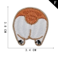 Corgi hond geborduurde strijkapplicatie maat 3,8x3,4cm model F voor kleding diy - Corgi Billen Stijl (F)
