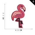 Pink flamingo sequin embroidery patch for DIY clothing, size 7.1 cm by 4.3 cm - Flamingo (9)