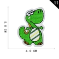 Cartoon green dinosaur embroidery patch with size details for DIY clothing decor - Green Dinosaur (11)