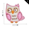 Cartoon owl embroidery patch in white and pink with 4.5cm size for DIY clothing decor - White Owl (1)