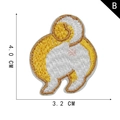 Parche bordado de espalda de perro de dibujos animados accesorio DIY ropa 4.0x3.2cm - Estilo de Espalda de Perro Amarillo (B)