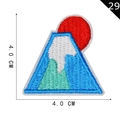 Embroidered Mount Fuji and Red Sun patch for clothing and bags, size 4.0cm x 4.0cm - Mount Fuji Red Sun (29)