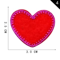 Red heart embroidered patch with purple border and dimensions of 3.0cm by 2.5cm - Red Heart (4)