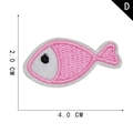 Pink and white cartoon fish embroidered patch DIY clothing accessory size 4x2cm - Pink Fish (D)