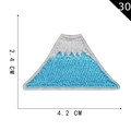 Blue and white Mount Fuji embroidered patch for clothing with 4.2x2.4 cm dimensions - Blue Mountain Peak (30)