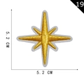 Golden galaxy star embroidered patch with compass design, size 5.2cm x 5.2cm for clothing - Golden Compass Star (19)