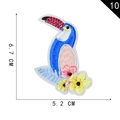 Embroidered toucan flower patch with sequins for DIY clothing decor 6.7x5.2cm - Toucan Flower (10)