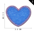 Blue heart embroidery patch with pink purple edges for DIY clothing decoration 3.0cm - Blue Heart (3)