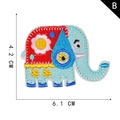 Toppa ricamata a forma di elefante blu con fiori rossi per decorazione vestiti - Stile Elefante Blu (B)