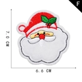 Christmas Santa Claus embroidery patch style F with size 7.0 CM by 6.6 CM for DIY decor - Santa Claus Head Style (F)