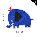 Patch ricamata elefante blu con cappello rosso, dimensioni 5,0 x 6,2 cm, decorazione fai-da-te - Stile Elefante Cilindro (J)