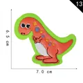 Red cartoon dinosaur embroidered patch with colorful spiral patterns for DIY clothing - Red Dinosaur (13)