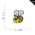 Cartoon bee embroidery patch in yellow and black, iron-on patch size 2.5cm x 2.3cm - Cartoon Bee (16)