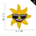 Toppa ricamata a forma di sole sorridente con occhiali da sole per decoro vestiti - Stile Sole Occhiali da Sole (C)
