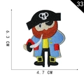 Cartoon pirate embroidered patch for DIY clothing, size 6.3x4.7 cm with sharp details - Pirate Character (33)