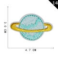 Light blue and green galaxy planet embroidered patch with golden ring 4.7cm wide - Blue Green Interwoven Planet (14)