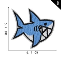 Toppa ricamata a squalo blu cartoon, adesivo in tessuto animale 5,7 x 6,1 cm - Stile Squalo Blu (D)