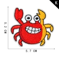 Toppa ricamata a forma di granchio rosso e giallo per vestiti, 5,2 cm x 5,7 cm - Stile Granchio Rosso (K)