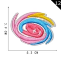 Rainbow galaxy vortex embroidery patch with white star detail for DIY clothing, 5.3cm wide - Rainbow Spiral Nebula (12)