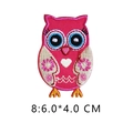 Deep pink cartoon owl embroidery patch with heart detail, size 6.0x4.0 CM - Deep Pink Owl Embroidery (8)