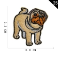 Cartoon pug dog embroidery patch DIY apparel accessory 3.3cm x 3.0cm size - Pug Dog Shape (25)