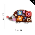 Toppa ricamata a forma di riccio con fiori colorati, misura 5,8 cm x 3,2 cm per DIY - Stile Riccio con Fiori (H)