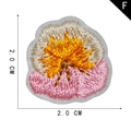 Detailed floral embroidery patch with pink and yellow petals in 2.0 cm mini size - Multicolor Embroidered Mini Flower (F)