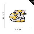 Embroidered yellow striped cat patch for DIY clothing, 2.8cm x 2.0cm size detail - Orange White Cat (15)