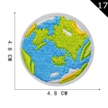 Detailed 4.8cm Earth globe embroidered patch with blue ocean and green continents - Earth Pattern Round (17)