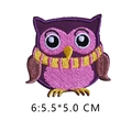 Cartoon owl embroidery patch in purple and pink, DIY clothing applique 5.5x5.0 CM - 6* Minimum Order Of 5 Pieces Per Style; Orders Below This Quantity Will Not Be Shipped.