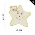 Cartoon Stern Stickerei Aufnäher mit Bär, Größe 18,5x19,5cm für Kleidung DIY - Weißer Lächelnder Stern Mit Bär (Pos 6) / 18.5cmx19.5cm