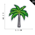Coconut tree embroidered patch with green leaves and dimensions of 6.2cm x 5.3cm - Coconut Tree (28)