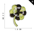 Green clover flower embroidered patch 1.8x2.5cm for DIY apparel and accessories - Tri-Color Four-Leaf Clover Style (H)