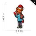 Christmas dog embroidery patch with Santa hat and scarf in 6.0cm x 2.7cm size - Dog in Christmas Hat Motif (G)