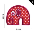 Red cartoon elephant embroidery patch with white polka dots, 4.0 cm x 5.0 cm DIY applique - Red White Polka Dot Elephant (1)