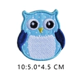 Cartoon owl embroidery patch in light blue with white polka dots for DIY clothing - 10* Minimum Order Of 5 Pieces Per Style; Orders Below This Quantity Will Not Be Shipped.