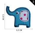Blue cartoon elephant embroidery patch for clothing with pink polka dots, 5x6 cm size - Blue Body Pink Polka Dot Ear Elephant (3)
