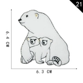 Polar bear family embroidery patch with black outlines, dimensions 6.4x6.3cm - Polar Bear Family (21)