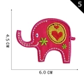 Pink cartoon elephant embroidery patch with yellow dot and red heart detail 6.0x4.5cm - Pink Heart Flower Decor Elephant (5)